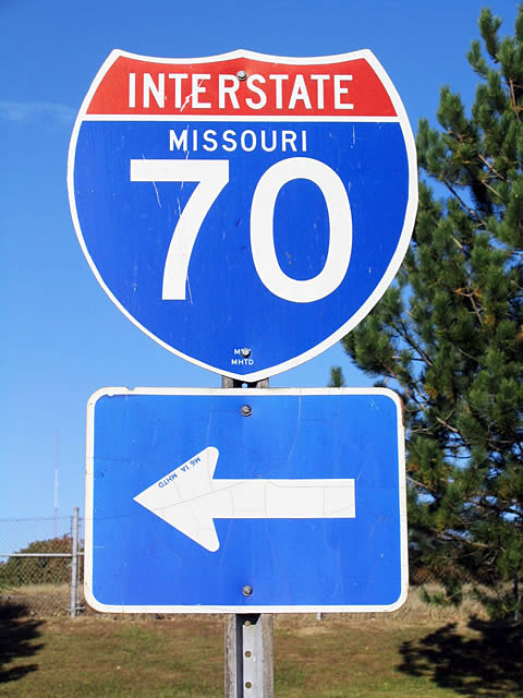 Missouri Interstate 70 sign.