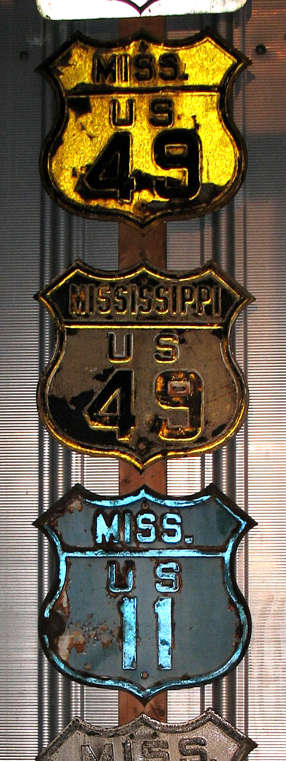 Mississippi - U.S. Highway 11 and U.S. Highway 49 sign.