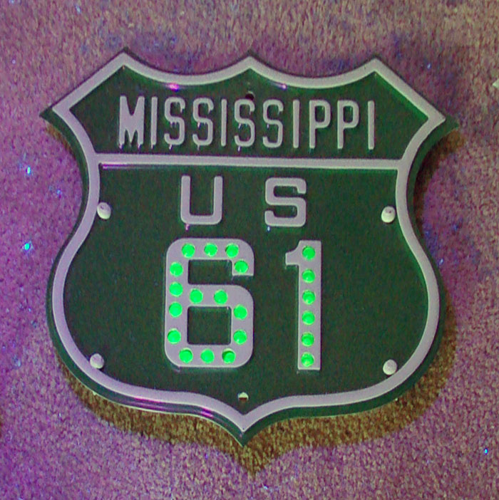 Mississippi U.S. Highway 61 sign.