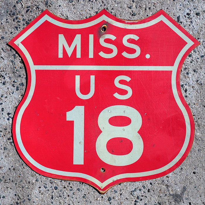 Mississippi U.S. Highway 18 sign.