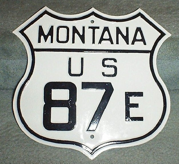 Montana U. S. highway 87E sign.
