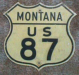 Montana U.S. Highway 87 sign.
