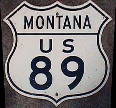 Montana U.S. Highway 89 sign.