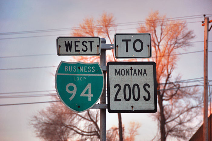 Montana - State Highway 200 and business loop 94 sign.