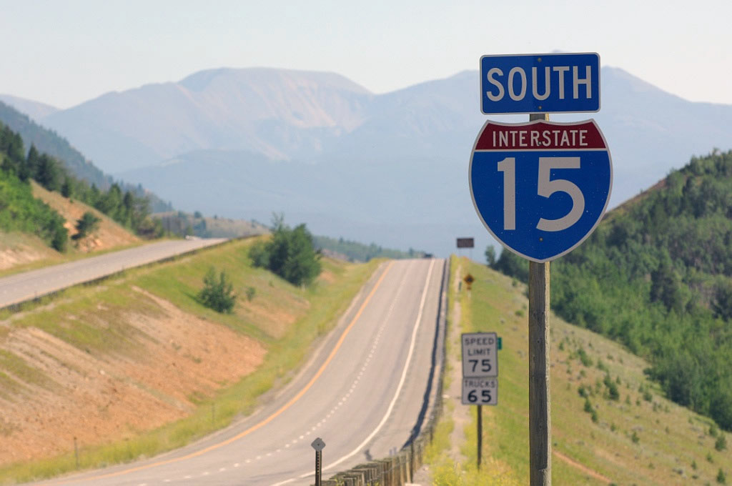 Montana Interstate 15 sign.