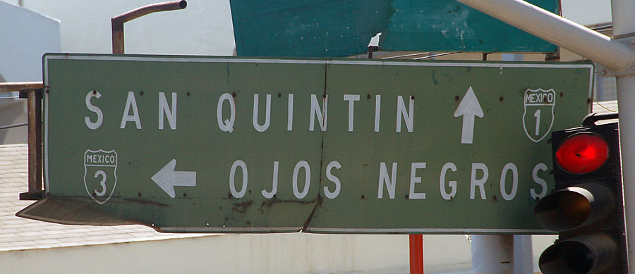 Mexico - Federal Highway 3 and Federal Highway 1 sign.