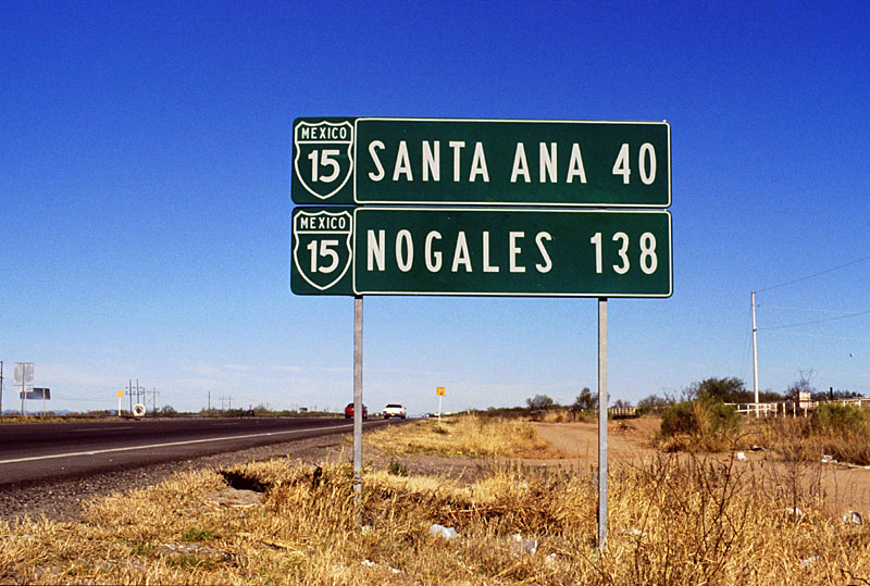 Mexico Federal Highway 15 sign.