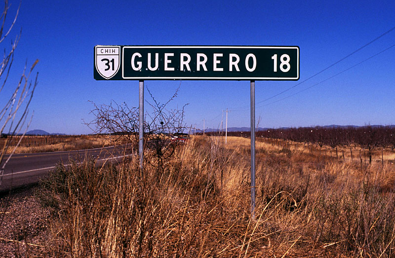 Mexico Chihuahua state highway 31 sign.