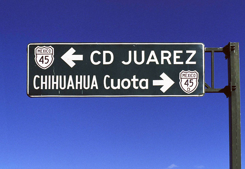 Mexico - Federal Toll Road 45 and Federal Highway 45 sign.