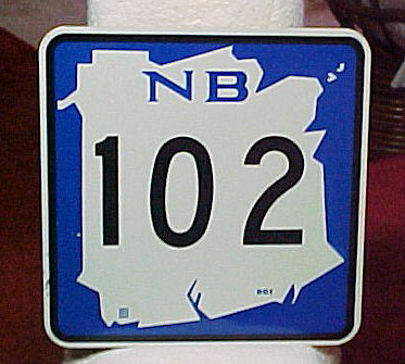 New Brunswick provincial secondary route 102 sign.