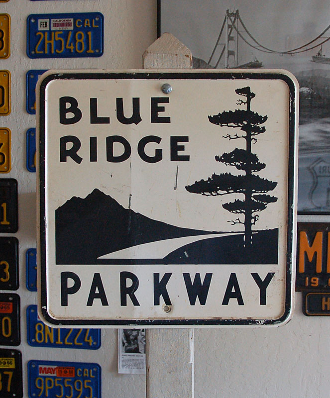 North Carolina Blue Ridge Parkway sign.