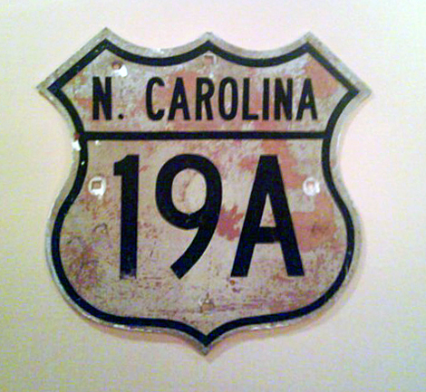 North Carolina U. S. highway 19A sign.