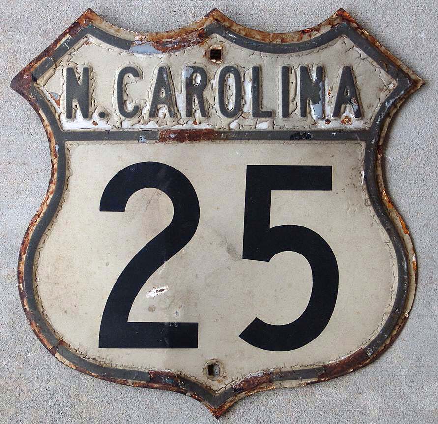 North Carolina U.S. Highway 25 sign.