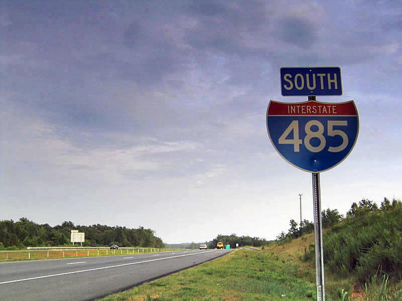 North Carolina Interstate 485 sign.
