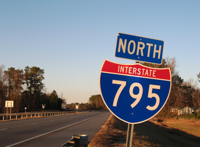 North Carolina Interstate 795 sign.