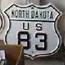 North Dakota U. S. highway 83 sign.