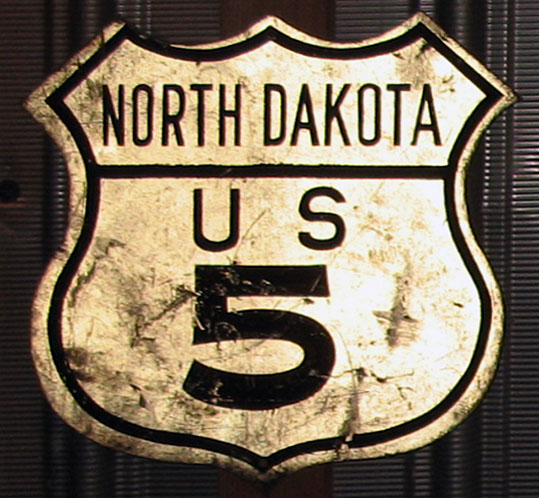 North Dakota U.S. Highway 5 sign.