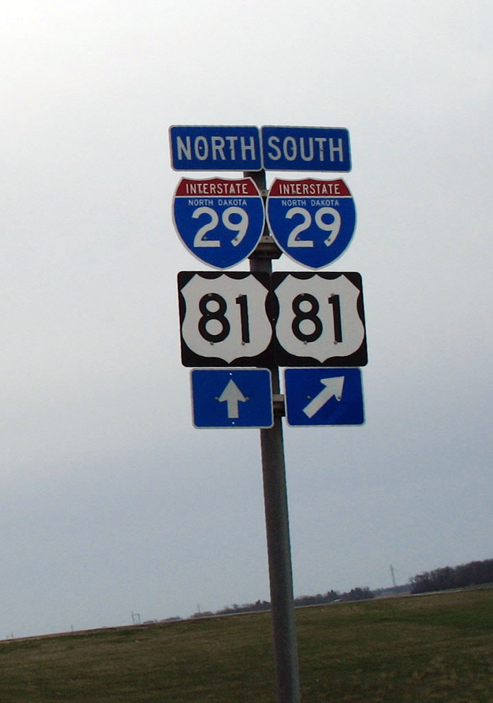 North Dakota - Interstate 29 and U.S. Highway 81 sign.