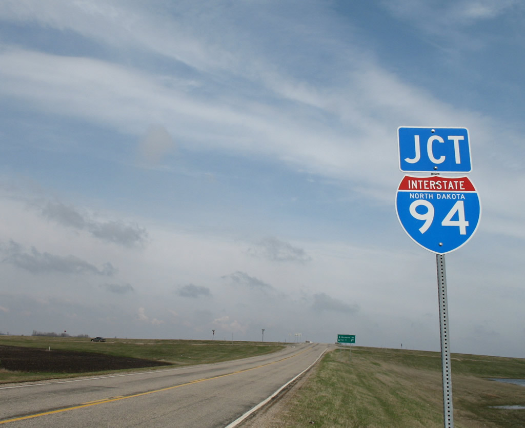 North Dakota Interstate 94 sign.
