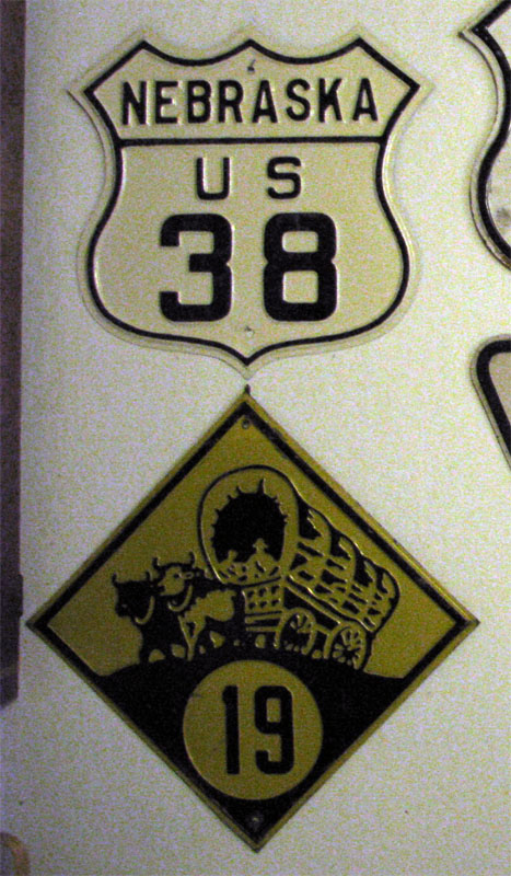 Nebraska - State Highway 19 and U.S. Highway 38 sign.