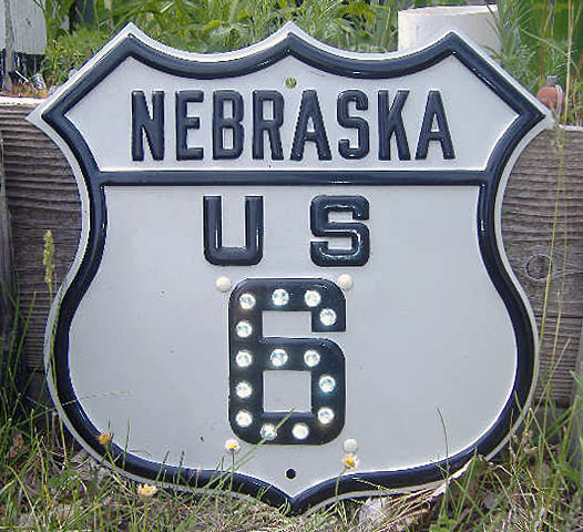 Nebraska U.S. Highway 6 sign.