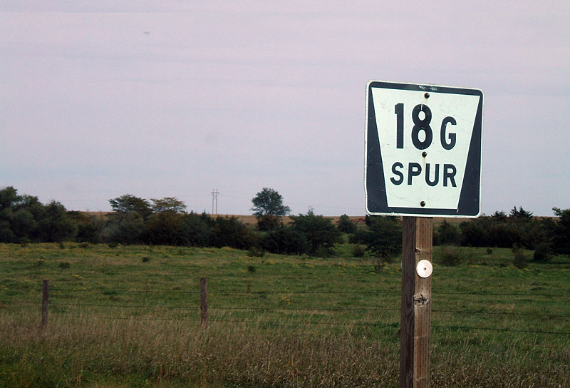 Nebraska state highway spur 18G sign.