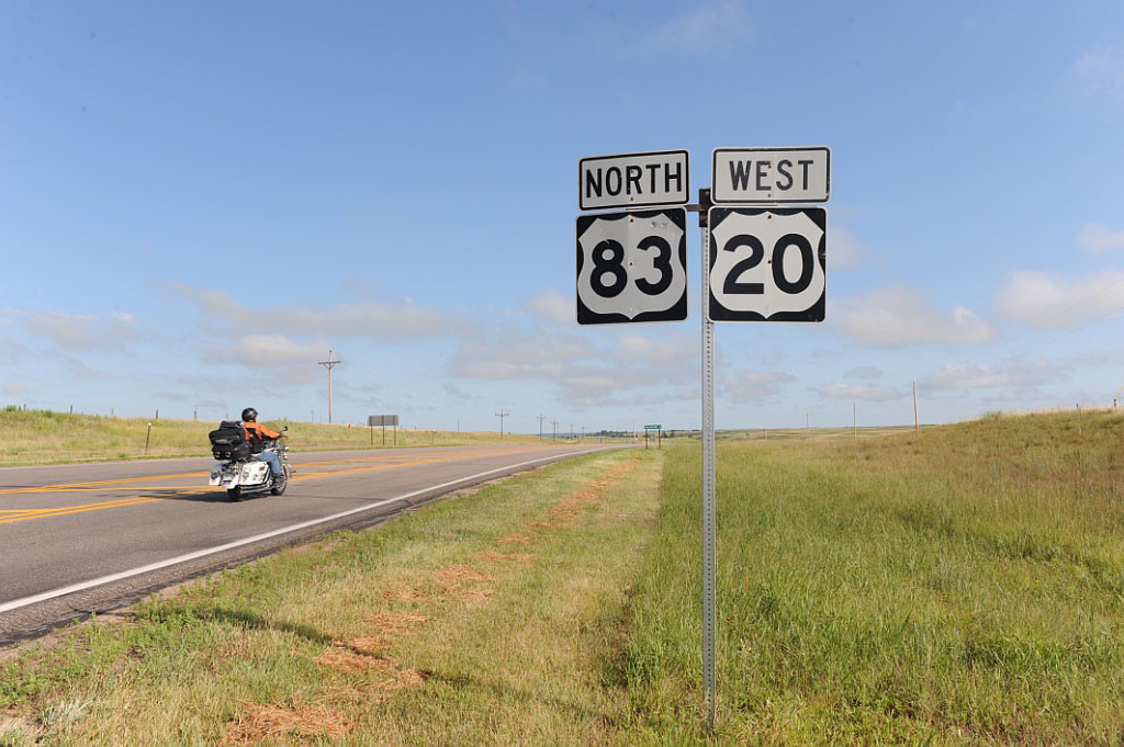 Nebraska - U. S. highway 20 and U. S. highway 83 sign.
