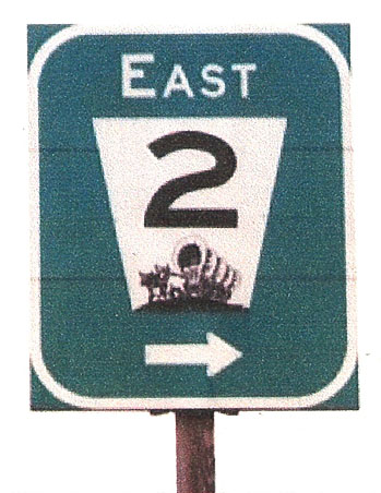Nebraska State Highway 2 sign.