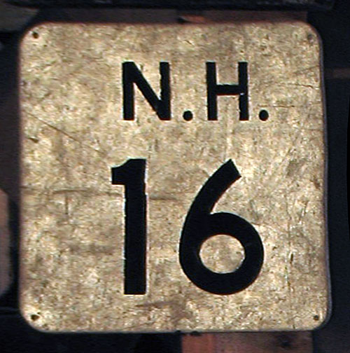 New Hampshire State Highway 16 sign.