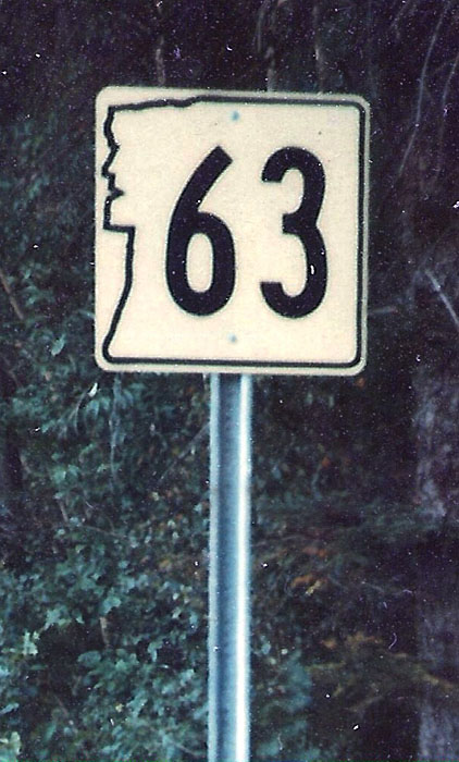 New Hampshire State Highway 63 sign.