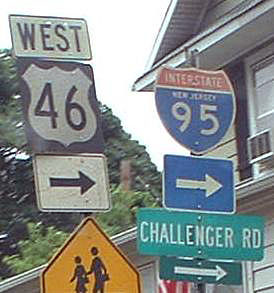 New Jersey - U.S. Highway 46 and Interstate 95 sign.