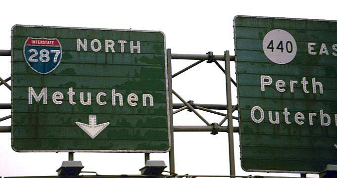 New Jersey - State Highway 440 and Interstate 287 sign.