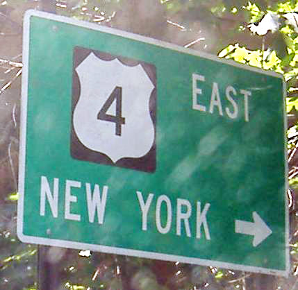New Jersey U.S. Highway 4 sign.