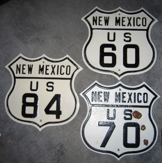 New Mexico - U.S. Highway 84, U.S. Highway 70, and U.S. Highway 60 sign.