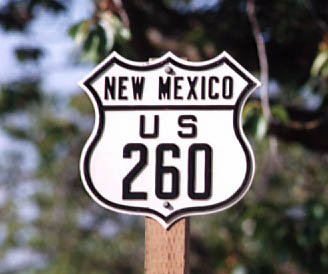 New Mexico U.S. Highway 260 sign.