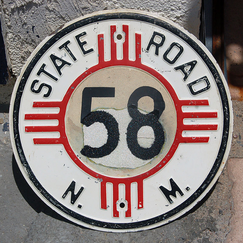 New Mexico State Highway 58 sign.