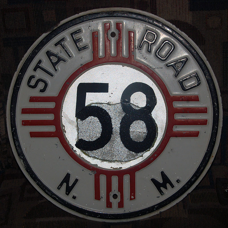 New Mexico State Highway 58 sign.