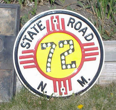 New Mexico State Highway 72 sign.