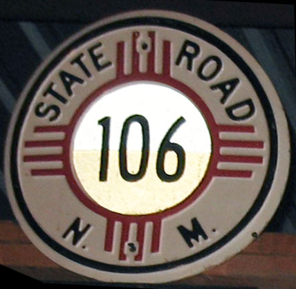 New Mexico State Highway 106 sign.