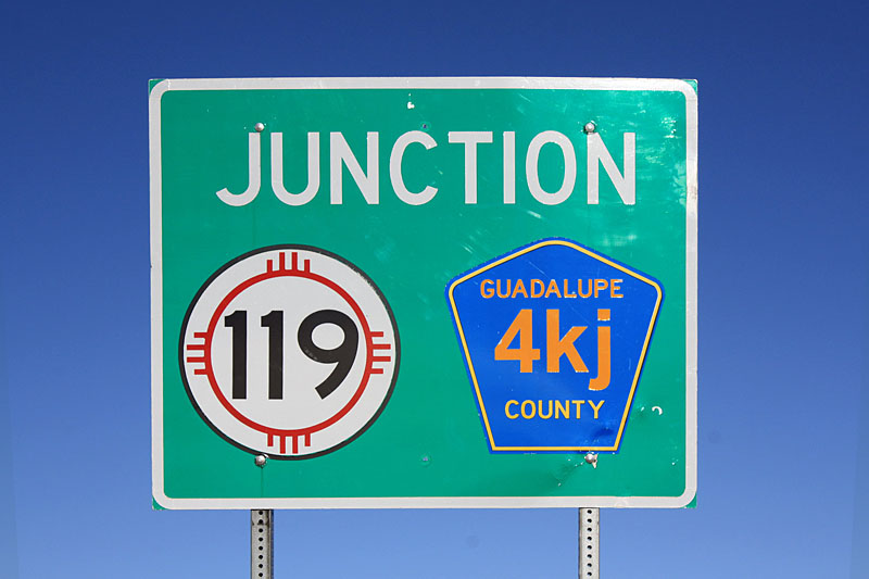 New Mexico - Guadalupe County route 4kj and State Highway 119 sign.