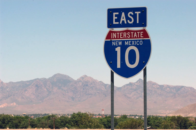 New Mexico Interstate 10 sign.