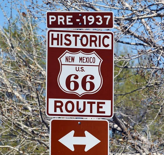 New Mexico U.S. Highway 66 sign.