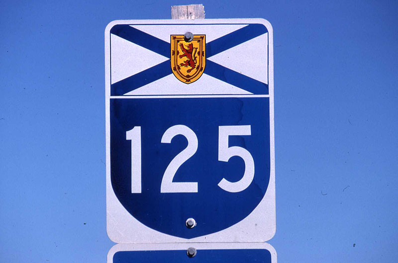 Nova Scotia provincial secondary route 125 sign.