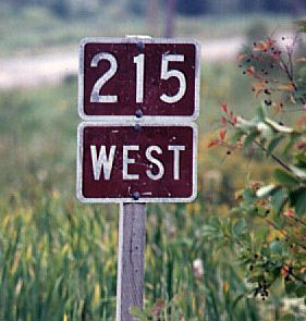 Nova Scotia provincial tertiary route 215 sign.