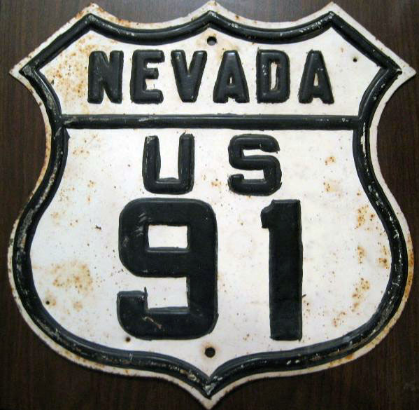 Nevada U.S. Highway 91 sign.