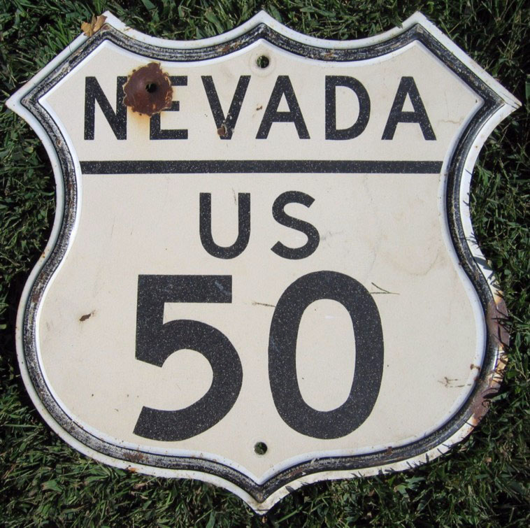 Nevada U. S. highway 50 sign.