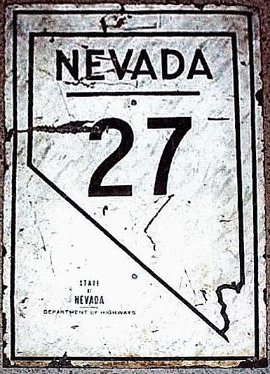 Nevada State Highway 27 sign.