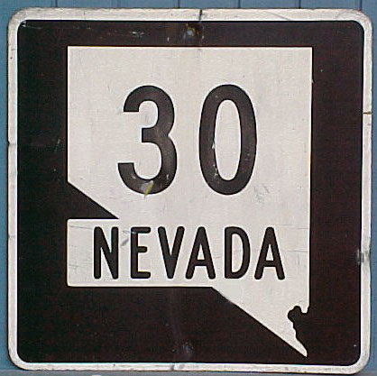 Nevada State Highway 30 sign.
