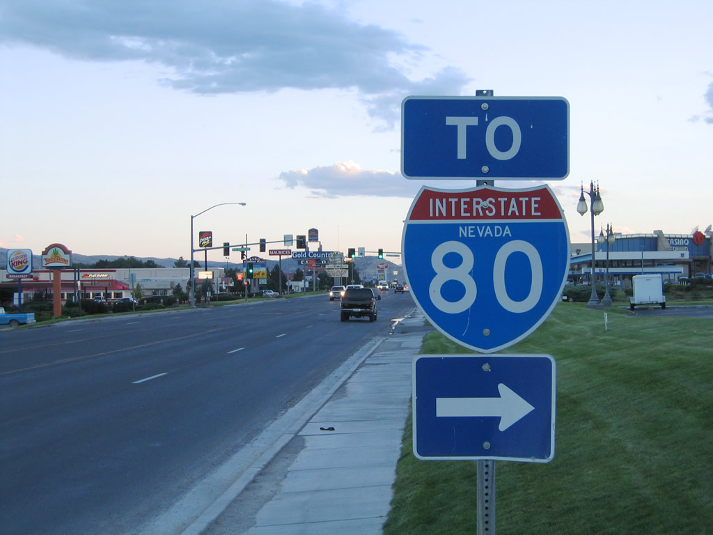 Nevada interstate 80 sign.