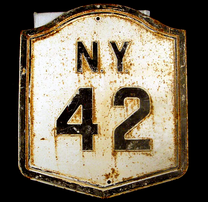 New York State Highway 42 sign.